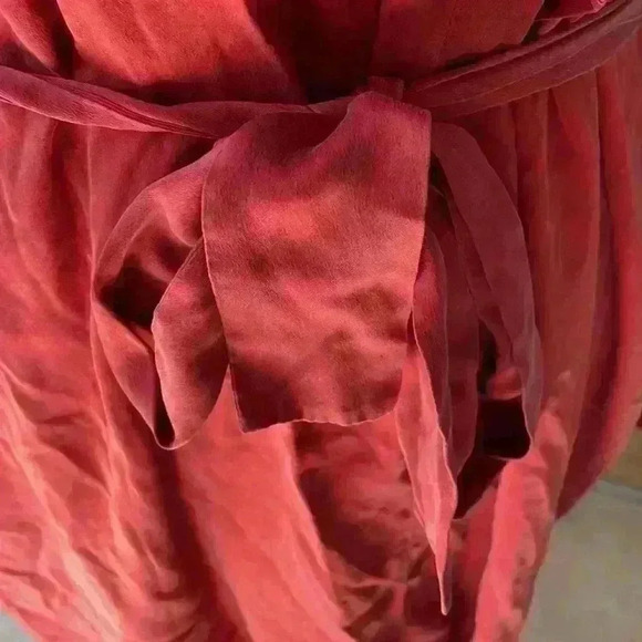 100% silk, red Victoria Secret robe; size M/L - Picture 4 of 7